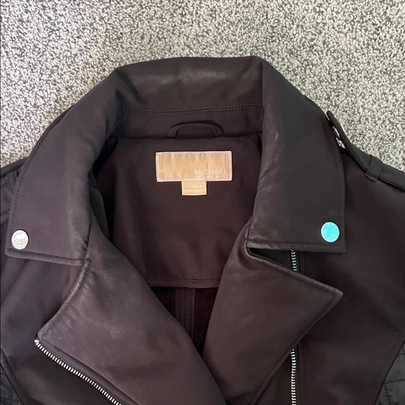 Michael Kors Black Belted Jacket with Quilted Sleeves - Picture 3 of 5